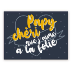 Les Tr&eacute;sors De Lily [A3620] &ndash; keraamiline magnet 'Papy' sinine (Kallis vanaisa, keda ma hullult armastan) - 8x6 cm mitmev&auml;rviline