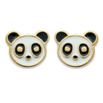 Les Tr&eacute;sors De Lily [R7454] - kullatud k&otilde;rvar&otilde;ngad 'Panda' must valge - 8x6 mm valge