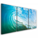 Kolmeosalise pildiga l&otilde;uendiprint Turquoise Wave 60x40 sinine