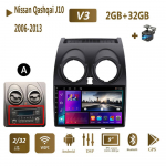 Autoraadio Android Auto Multimeedia jaoks Nissan Qashqai J10 2006 2007 2008-2013 Carplay 2din GPS Autoradio 2+32GB 2+32GB,A