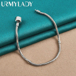 925 Sterling H&otilde;bedast Snake Chain K&auml;ev&otilde;ru Mood Charm Ehted 20cm