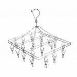 Riidepuu 20 klambriga roostevabast terasest kinnitusvahendid riidekuivatusrest One Size h&otilde;be