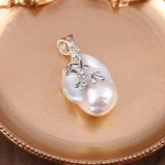 Naiste kaelakee ripats Ebaregulaarne teemant kunstp&auml;rli ripats ehete valmistamiseks DIY kaelakee k&auml;ev&otilde;ru tarvik 30x20mm