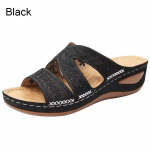 Suvised naiste kiilsandaalid Premium ortopeedilised avatud varbaga sandaalid Vintage libisemisvastased nahast vabaaja naiste platvormiga retrojalatsid 44