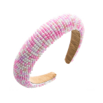 Naiste kevadv&auml;rvi laia servaga elegantne moodne v&auml;rviline riisipalli k&auml;snast kristallist peapael One Size valge