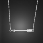 Mood naised 100 % 925 Sterling H&otilde;be Noole Ripats Kaelakee Ehted Roosa Kuld Amor Arrow 18 Tolli kaelakee Kingitus