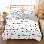 3D Letter Love Prinditud voodipesukomplekt Deluxe Kodu Magamistoa tekikate ja padjap&uuml;&uuml;r Mikrokiudmaterjalist 2/3 voodipesu kaunistus Baby 100x135cm