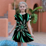 T&uuml;drukute Rohelised Tuuleveski tr&uuml;kised kleidid Lastele T&uuml;drukute Peokleit Liibuvad Liibuvad L&uuml;hikeste Varrukatega Seelik &Uuml;le 4-aastastele T&uuml;drukutele 80 sinine