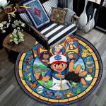 Elutoa vaip Pikachu Cartoon Pokemon 3D &uuml;mmargused matid diivanilauale Kodu lastele P&otilde;randavaip, libisemisvastane ala vaip 150cm