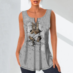 Naiste moodsad V-kaelusega s&auml;rgid vabaaja topid Naiste T-s&auml;rk 3D Armas kassimustriga vest Suures suuruses varrukateta pluus, mantlid XS sinine