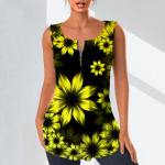 Naiste moodsad V-kaelusega s&auml;rgid vabaaja topid Naiste T-s&auml;rgid, 3D, kaunis lilleprinteriga vest, suures suuruses varrukateta pluus, mantlid XS sinine