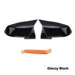 Riimitud tahavaatepeegli katte k&uuml;ljepeegli mustad kaaned sobivad BMW F20 F21 F30 F31 F22 F23 F34 F36 1 2 3 4 seeria autole TYPE2 Glossy Black black