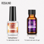 ROSALIND 2tk Nail Dehydrator Geel K&uuml;&uuml;nte Primer Geel K&uuml;&uuml;nelakk &Otilde;hk Dry Bright For Nail Art Design LED/UV lamp 15ML