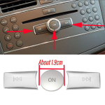 3 pcs/set For Mercedes Benz A B C ML CLS class W204 GLK X204 E class W212 Car Volume ON Buttons Cover Stickers A model Silver gray