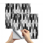 10 tk Must-valge Peel-N-Stick Backsplash plaadikleebis Vin&uuml;&uuml;list seinakate k&ouml;&ouml;gipulga jaoks Subway Mosaics plaadil 15cm*15cm*10Pcs