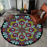 Retro Mandala &uuml;mmargune vaip elutuppa P&otilde;hjamaade lastetoa p&otilde;randamatt libisemisvastane arvutitool matt magamistoa vaip Kodukaunistus 60cm x 60cm
