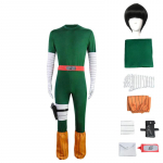 Jaapani Anime Rock Lee Cosplay Kost&uuml;&uuml;m Parukas Jumpsuit R&otilde;ivad Karnevali &Uuml;likond Halloweeni Peo &Uuml;htne L-(Costume+Wig)