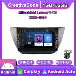 8-tolline Androidi autoraadio multimeediumivideopleier Mitsubishi Lancer 9 CS 2000-2010 jaoks koos nupunupuga WiFi BT 2 Din 1+32GB 1+32GB