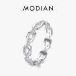 Modian Clear CZ Ring 925 Sterling Silver Peen virnastatavad s&otilde;rmused naistele Statement Ehted 5 h&otilde;be