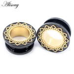 Alisouy 2TK roostevabast terasest kroonleht, lill, kruvikeermega k&otilde;rvam&otilde;&otilde;turid tunnelid pistikud, venitajad, k&otilde;rvar&otilde;ngad augustavad keha ehted 8mm