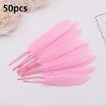 50tk V&auml;rviline hanesulgi V&auml;ike sirge noa suled Macaron Feather 50pcs roosa