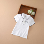 T&uuml;drukute polos&auml;rk, suvine l&uuml;hikeste varrukatega topid Laste puuvillane T-s&auml;rk Allakaeltega riided 4-12-aastastele lastele armsad riided 160