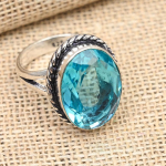 H&auml;mmastav Londoni sinine topaas v&auml;&auml;riskivi k&auml;sitsi valmistatud 925 sterlingh&otilde;be s&otilde;rmuse ehted 4 sinine