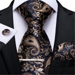 Slik meeste lipsuklambrite komplekt sinine lilleline kaelaside, tasku kandiline mansetin&ouml;&ouml;bid, pulm, 4tk N-7249