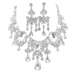 2 tk/komplekt, l&auml;ikivad t&auml;iskivist tutid Bridal Statement rinnat&uuml;ki kaelakee k&otilde;rvar&otilde;ngad