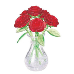 Geruel Rose Vase 3D Crystal Puzzle Korea 3D Puzzle red