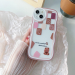 L&auml;bipaistev Wave Edge v&auml;rvitud silikoon&uuml;mbris Xiaomi Redmi Note 10 11 12 iPhone 15 14 13 11 Samsung A54 A34 A24 Funda Cat Piggy Bear kaitseraua jaoks Infinix Hot 10 (X682)