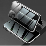 Pimestamisvastane magnet&uuml;mbris iPhone 15 12 Pro MAX 14 Plus 13 Mini 11 privaatsusekraanile, klaasist kate, metallist kaitseraua kaamera kaitse&uuml;mbris For iPhone11 Pro MAX h&otilde;be