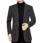 Meeste jope, alla keeratav krae pikkade varrukatega taskud &Uuml;herealine paks soe kardigan lahtine pluss suurus keskmise pikkusega vabaaja &auml;ristiilis meeste mantel 3XL sinine