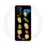 Oppo A74 5G &uuml;mbris Simpsonite kleebised mustal taustal