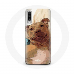 Coque pour Samsung Galaxy A70 American Pit Bull Terrier Marron