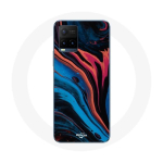 Coque pour Vivo Y21s 2021 / Y21 2021 Texture abstraite bleu noir rouge