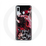 Coque pour Samsung Galaxy A20 Demon Slayer Tanjiro Nezuko Attaque Combat - Maniacase
