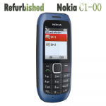 Renoveeritud Nokia Originaal Nokia C1-00 Kahe SIM-kaardiga Mobiiltelefon Ei Toeta Vene Keelt Kahe SIM-kaardiga No charger sinine