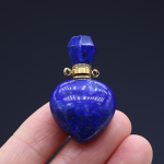 1 tk tervendavat kivist parf&uuml;&uuml;mipudeli ripats, looduslikust kivist s&uuml;damest Lapis Lazuli ripats, naiste v&otilde;lusid ehete valmistamiseks DIY kaelakee tarvikud 25x40 mm 25x40mm sinine