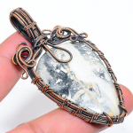 Natural Malinga Jasper Gemstone Handmade Copper Wire Wrap Pendant 2.80 b7o34