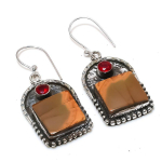 Natural Mookaite, Garnet Gemstone 925 Sterling Silver Earring 2.09 a7q72
