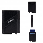 Baellerry Meeste RFID-rahakott Alumiiniumist vargusvastane minikaardihoidja Moodne rahakott Vintage disainiga &auml;rikott rahakotid 10.5*7.7*1.5cm must