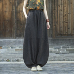 Johnature Naiste Vintage Bloomers P&uuml;ksid &Uuml;hev&auml;rvilised Patchwork Elastne v&ouml;&ouml;koht Kevadp&uuml;ksid Kvaliteetsed lahtised p&uuml;ksid S