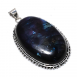Natural Labradorite Gemstone Handmade 925 Sterling Silver Pendant 2.76 v1e24