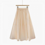 Suvine naiste v&otilde;rgust ebaregulaarne tutu seelik pidulik pikk midi seelik Korea moe naiste elastne k&otilde;rge v&ouml;&ouml;kohaga t&uuml;ll S aprikoosi