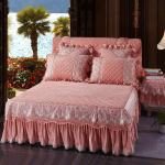 Crystal Velvet pitsist voodi seelik paksendatud soe tepitud voodikate madrats kaitsekate 1,5 M1,8 M 2,0 200*220cm 3pcs