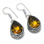 Natural Citrine Gemstone Handmade 925 Sterling Silver Gift Earring 1.42 o3e71
