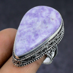 Natural Lepidolite Gemstone 925 Sterling Silver Jewelry Ring Size 8 t3z81
