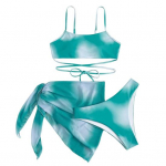 3 tk/komplekt Naiste seksikas bikiinikomplekt, lipsuv&auml;rviga prindiga Sling rinnahoidja k&otilde;rge v&ouml;&ouml;kohaga p&uuml;kste komplekt kiiresti kuivav ujumistrikoo S roosa punane v&auml;rv