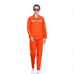 2 tk/komplekt Unisex t&ouml;&ouml;riiete &uuml;likond Kulumiskindel helkurtriibuline ohutus T&ouml;&ouml;taskud Mehaaniline tolmukindel t&ouml;&ouml;vorm 3XL oranž